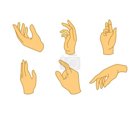 Illustration for Hand gesture set vector illustration - Royalty Free Image