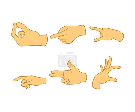 Illustration for Hand gesture set vector illustration - Royalty Free Image