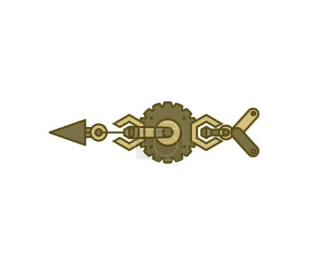 Ilustración de Flecha decorativa steampunk estilo vector ilustración - Imagen libre de derechos