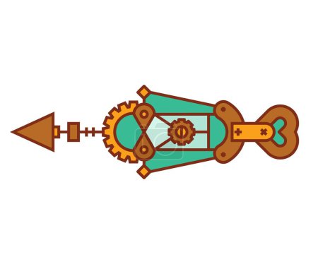 Illustration for Arrow steam punk style vector illustration - Royalty Free Image