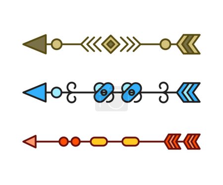Illustration for Arrows decoration set vector illustration - Royalty Free Image