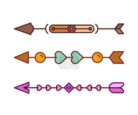 Ilustración de Flechas decoración conjunto vector ilustración - Imagen libre de derechos