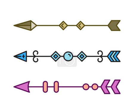 Ilustración de Flechas decoración conjunto vector ilustración - Imagen libre de derechos