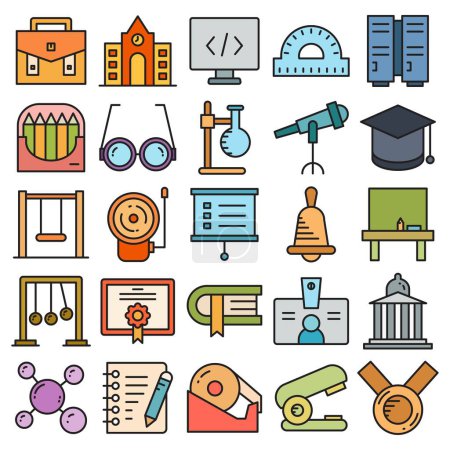 Ilustración de Education and school icons set vector illustration - Imagen libre de derechos