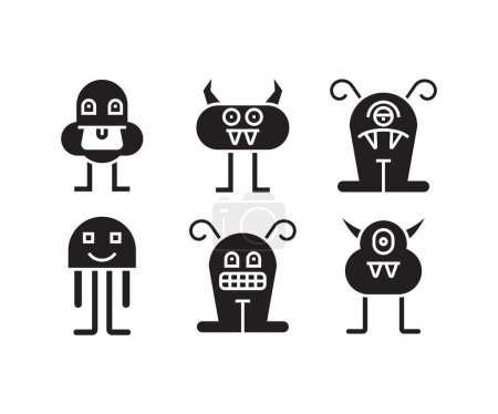 Illustration for Monster characters vector illustration - Royalty Free Image