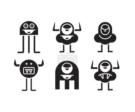 Illustration for Monster characters vector illustration - Royalty Free Image