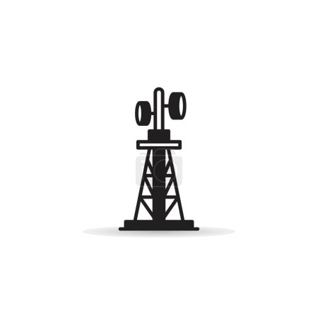 Ilustración de Icono de torre de sitio celular sobre fondo blanco - Imagen libre de derechos