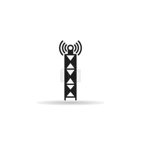Illustration for Radio mast and network tower icon - Royalty Free Image