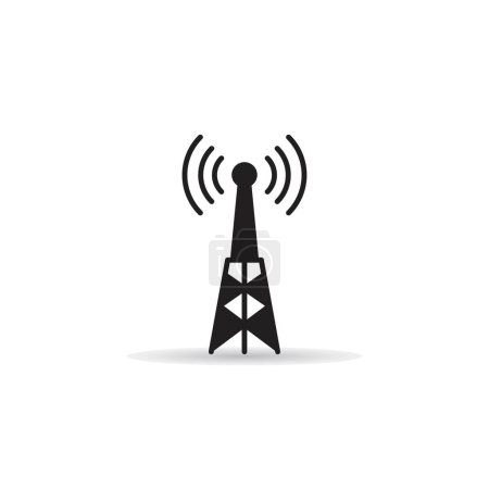 Ilustración de Radio mast and network tower icon - Imagen libre de derechos