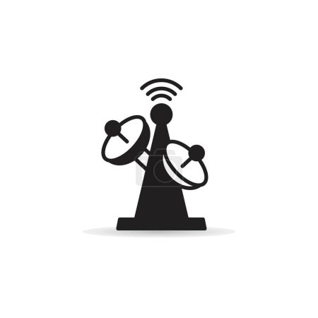 Téléchargez les illustrations : Radio mast and network tower icon - en licence libre de droit