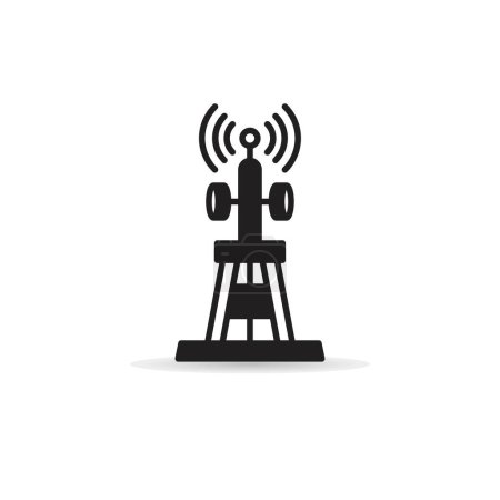 Téléchargez les illustrations : Illustration vectorielle d'icône de tour de réseau radio - en licence libre de droit