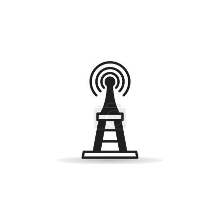 Téléchargez les illustrations : Illustration vectorielle d'icône de tour de réseau radio - en licence libre de droit
