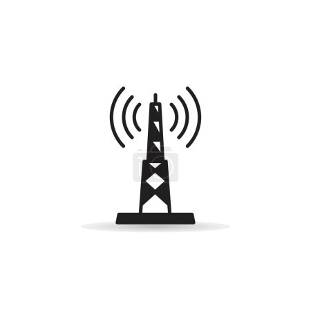 Ilustración de Red y torre de comunicación icono vector ilustración - Imagen libre de derechos