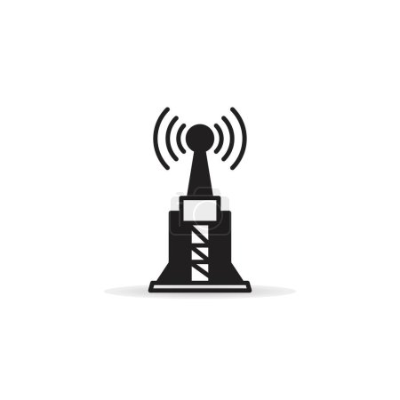Ilustración de Red y torre de comunicación icono vector ilustración - Imagen libre de derechos