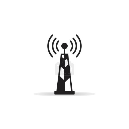 Téléchargez les illustrations : Icône de tour de communication et réseau - en licence libre de droit