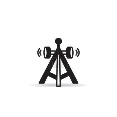 Illustration for Cell site tower icon on white background - Royalty Free Image