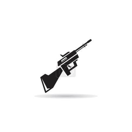 Ilustración de Rifle gun icon on white background - Imagen libre de derechos