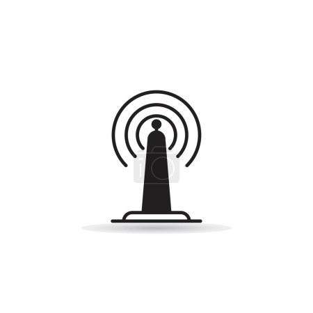 Ilustración de Icono de torre de red sobre fondo blanco - Imagen libre de derechos