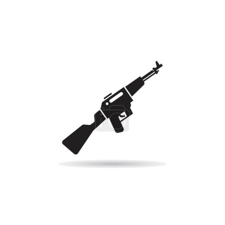 Ilustración de Rifle gun icon on white background - Imagen libre de derechos