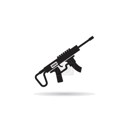 Téléchargez les illustrations : Rifle gun icon on white background - en licence libre de droit