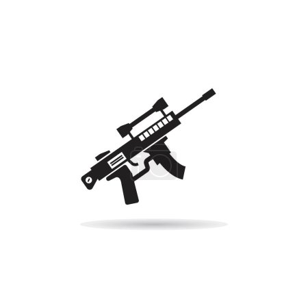Illustration for Sniper rifle gun icon on white background - Royalty Free Image