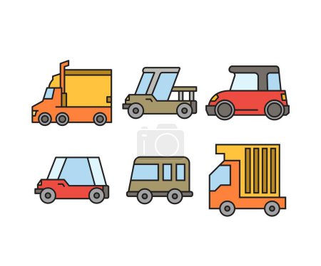 Illustration for Car and transportation icons set illustration - Royalty Free Image