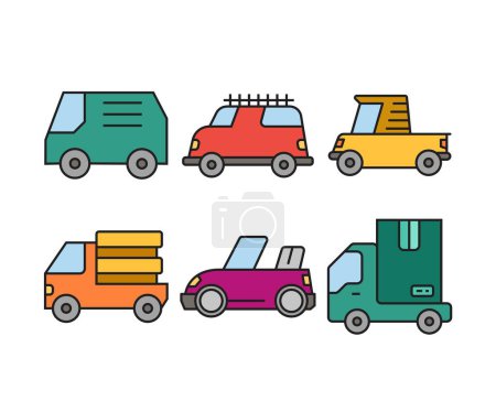 Illustration for Car and transportation icons set illustration - Royalty Free Image