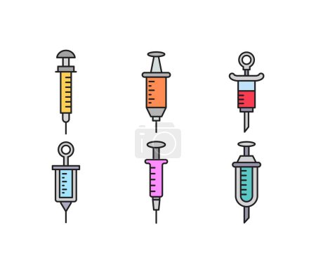 Ilustración de Syringe icons set illustration - Imagen libre de derechos