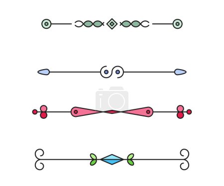 Illustration for Decorative text dividers and separators illustration - Royalty Free Image