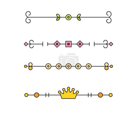 Illustration for Decorative text dividers and separators illustration - Royalty Free Image