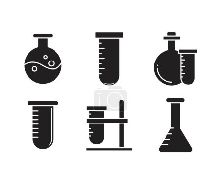 Illustration for Lab flask and test tube icons set - Royalty Free Image
