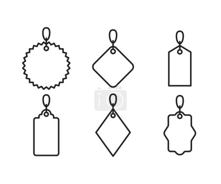 Ilustración de Precio en blanco etiqueta y cupón iconos conjunto - Imagen libre de derechos