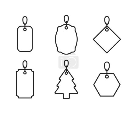 Ilustración de Precio en blanco etiqueta y cupón iconos conjunto - Imagen libre de derechos