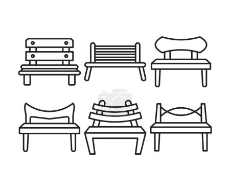 Illustration for Bench and chair icons line illustration - Royalty Free Image