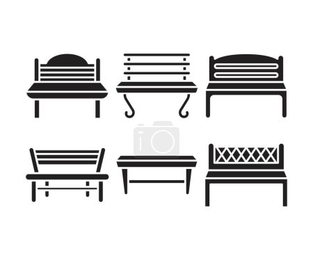 Illustration for Bench and chair icons illustration - Royalty Free Image