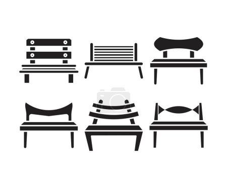 Ilustración de Bench and chair icons illustration - Imagen libre de derechos