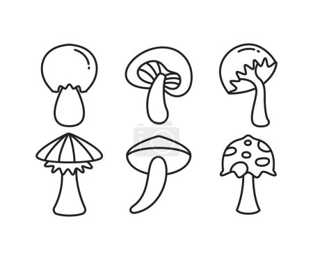 Illustration for Mushroom icons set vector illustration - Royalty Free Image