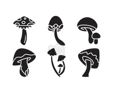 Ilustración de Hongos iconos conjunto vector ilustración - Imagen libre de derechos