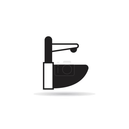 Ilustración de Fregadero y lavabo icono vector ilustración - Imagen libre de derechos
