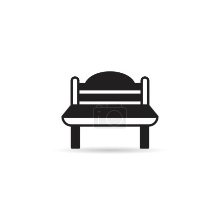Illustration for Park bench icon on white background - Royalty Free Image