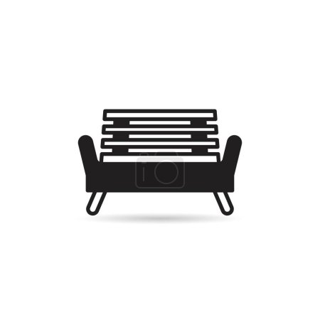 Illustration for Park bench icon on white background - Royalty Free Image