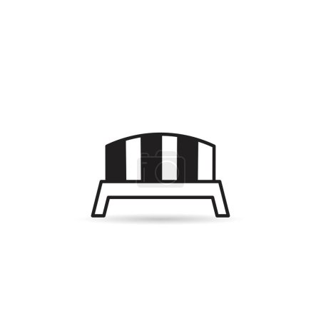Illustration for Bench icon on white background - Royalty Free Image