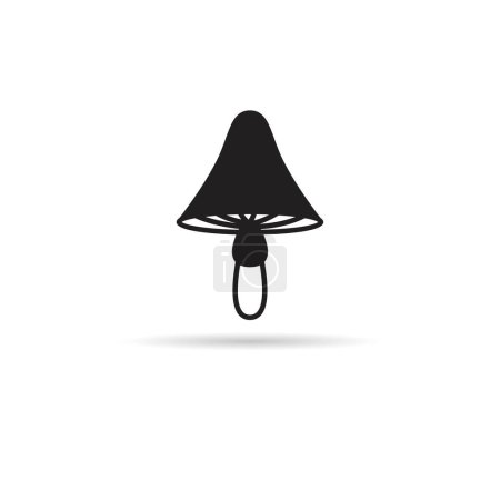 Téléchargez les illustrations : Icône champignon sur fond blanc illustration - en licence libre de droit