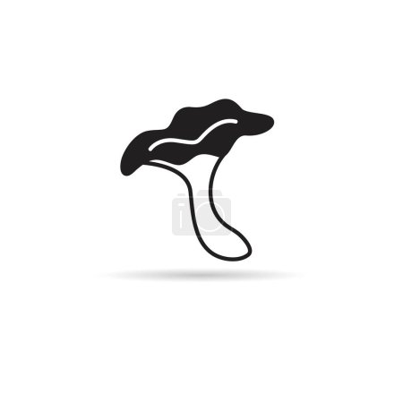 Téléchargez les illustrations : Icône champignon sur fond blanc illustration - en licence libre de droit