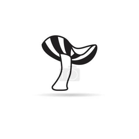 Illustration for Mushroom icon on white background illustration - Royalty Free Image