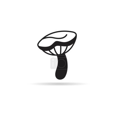 Illustration for Mushroom icon on white background - Royalty Free Image