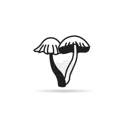 Téléchargez les illustrations : Icône champignon sur fond blanc - en licence libre de droit