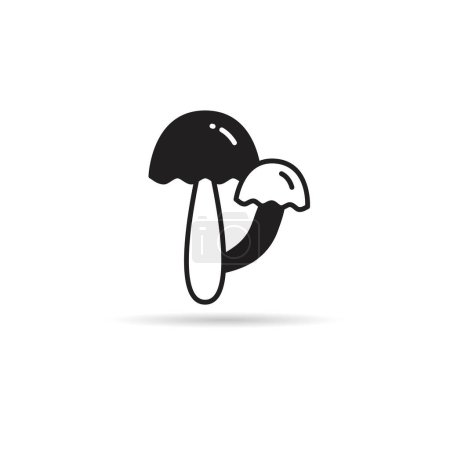 Téléchargez les illustrations : Icône champignon sur fond blanc - en licence libre de droit