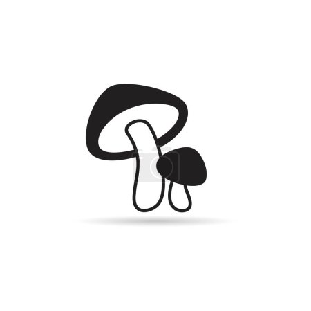 Illustration for Mushroom icon on white background - Royalty Free Image