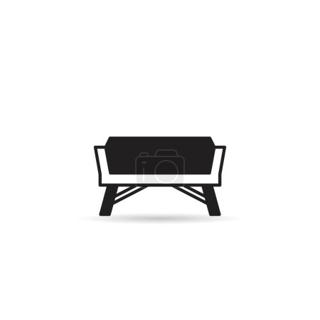 Illustration for Bench icon on white background - Royalty Free Image